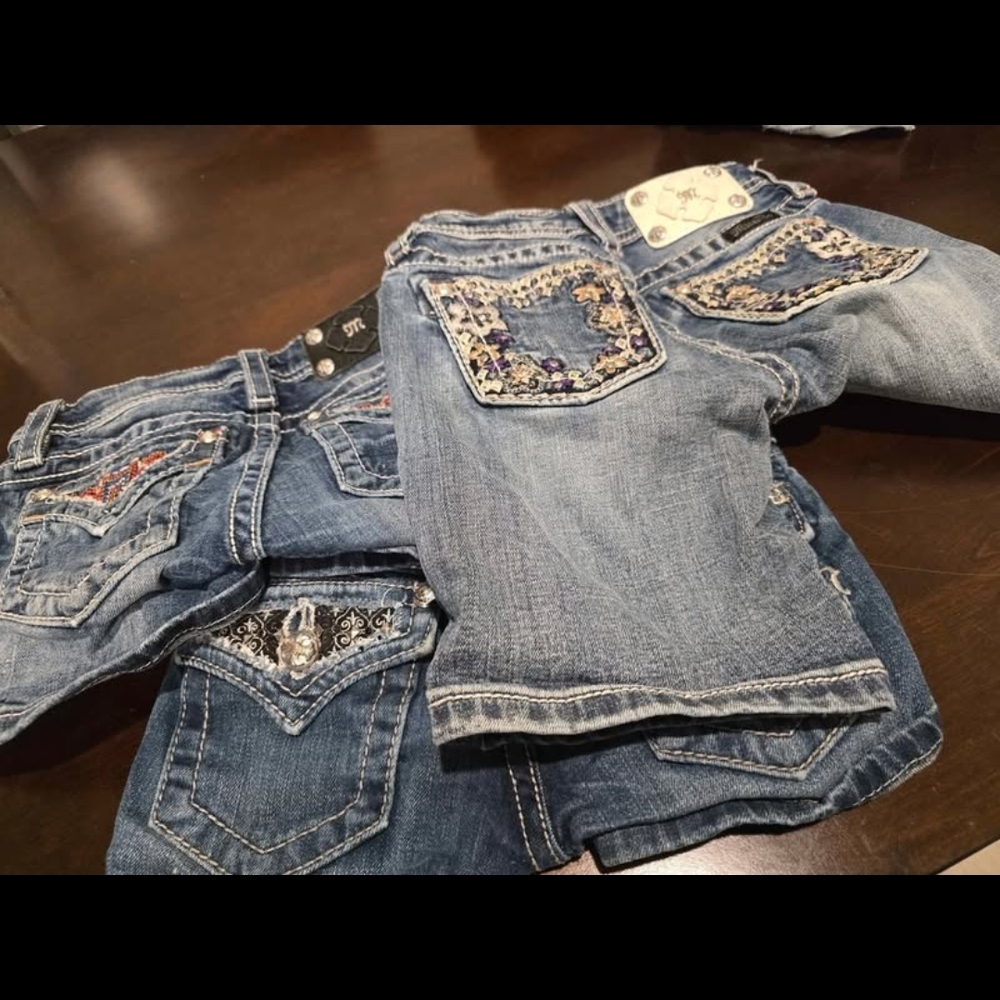 Embroidered Denim Shorts